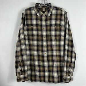 Duluth Trading Co. Free Swingin' Flannel Plaid Shirt Cotton Item 65505 Size XL